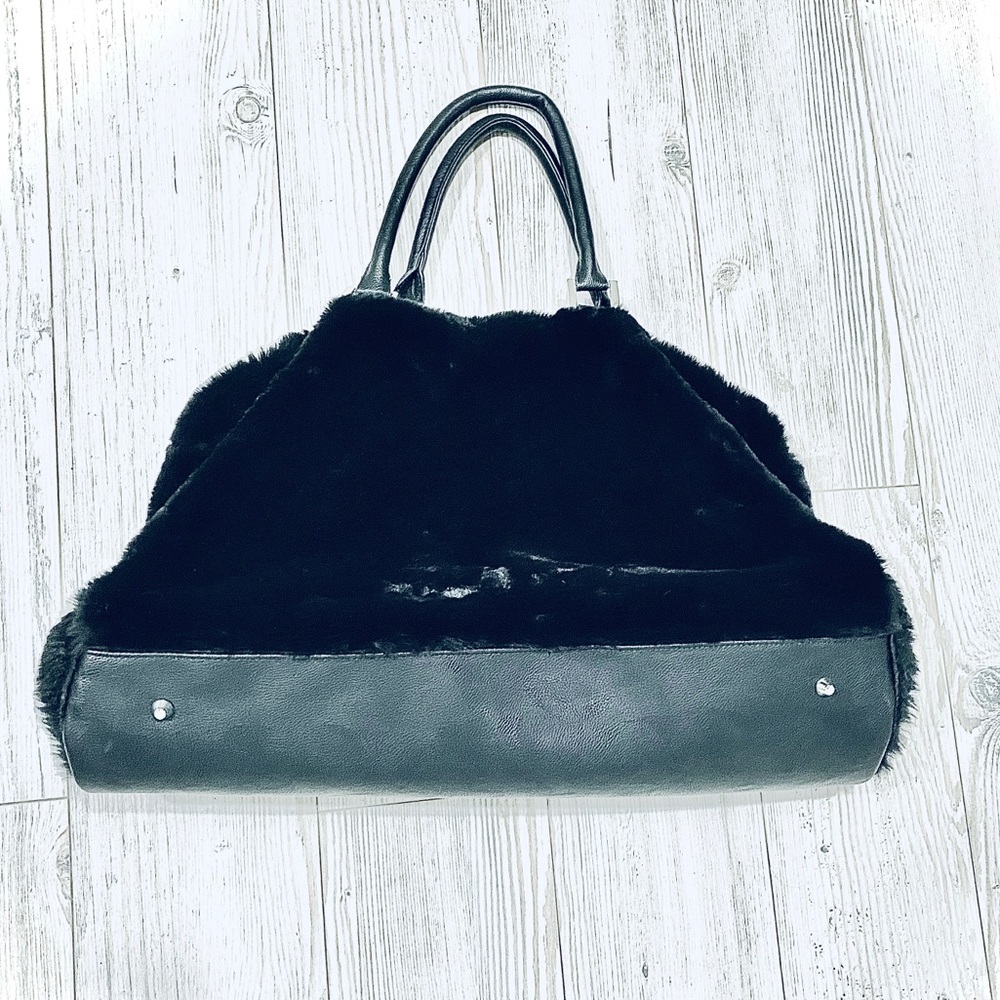 Faux fur purse, black, NWT, never used.